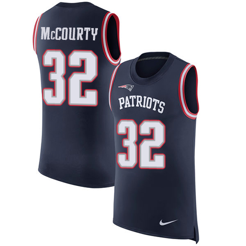 Nike Patriots #32 Devin McCourty Navy Blue Team Color Men's Stitched NFL Limited Rush Tank Top Jersey - Click Image to Close